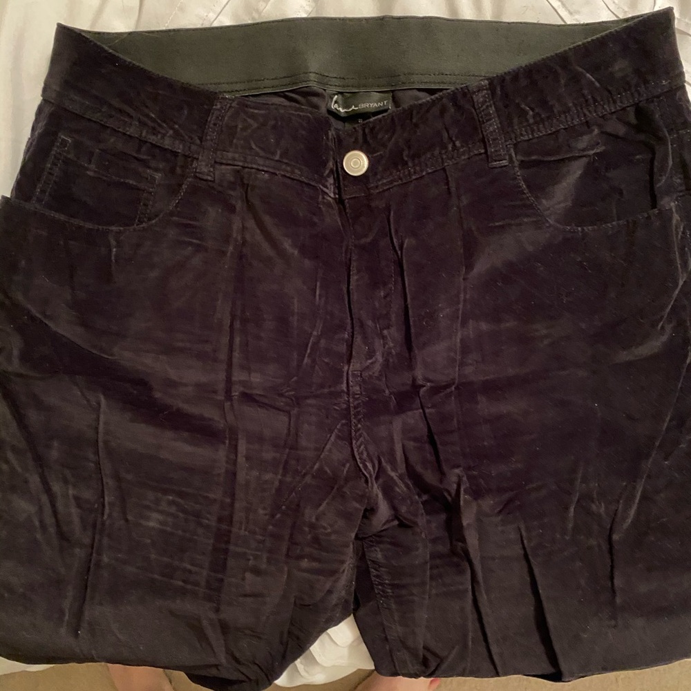 Black suede pants